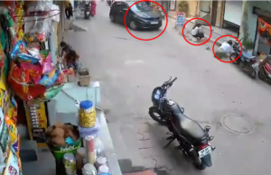 धक्कादायक घटना : दिवाळीच्या पूर्वसंध्येला रंगोली काढणाऱ्या दोन मुलींना युवकाच्या भरधाव कारने चिरडले; एक गंभीर जखमी.