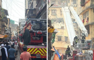 डोंगरीतील निझाम पाडा परिसरात अंसारी हाइट्समध्ये भीषण आग; ३५ जणांची अग्निशमन दलाच्या जवानांकडून सुटका, ३ जण जखमी.