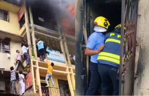 हडपसरमधील वैभव टॉकीजजवळील इमारतीला भीषण आग: सर्व रहिवासी सुखरूप, जीवितहानी नाही.